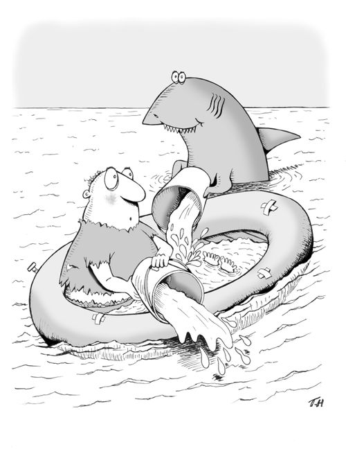 In a cycle -  one bucket out, one bucket in.