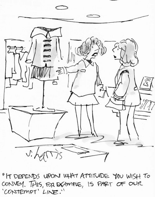 "It depends on what attitude you wish to convey. This, for example, is part of our 'contempt' line."