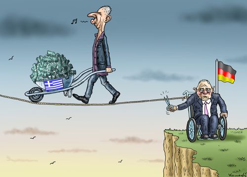 Yanis Varoufakis and Wolfgang Schauble