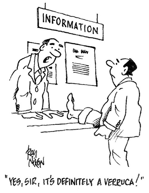 "Yes, sir, it's definitely a verruca!"