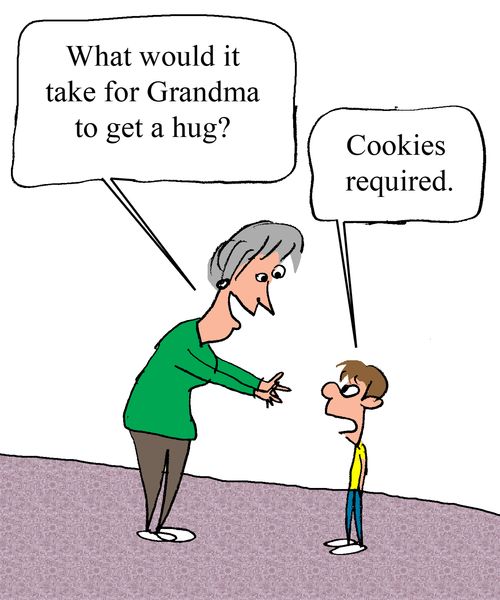 "What would it take for Grandma to get a hug?" 