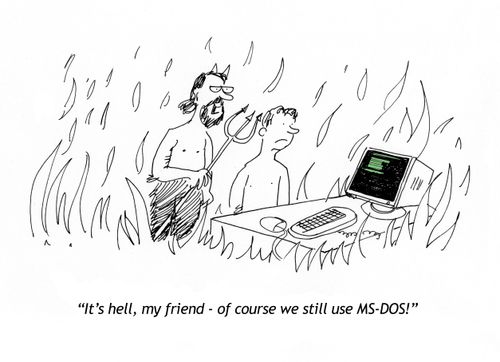 'It's hell, of course we still use MS-DOS!'