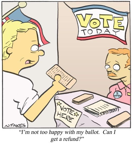 'I'm not too happy with my ballot. Can I get a refund?'