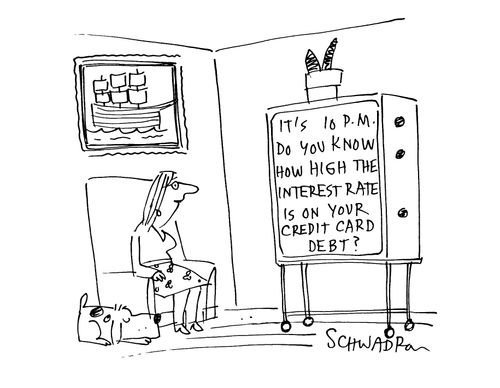 It's 10 P.M. do you know how high the interest rate on your credit card debt?'
