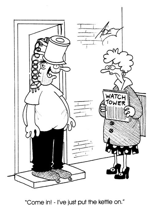 "Come in! I've just put the kettle on."