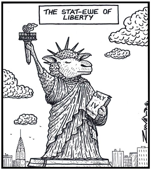 The Stat-ewe of Liberty.