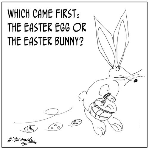 Which came first: The Easter Egg or the Easter Bunny?