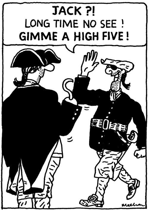 'Jack?! Long time no see! Gimme a high five!'