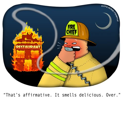 "That's affirmative. It smells delicious. Over."