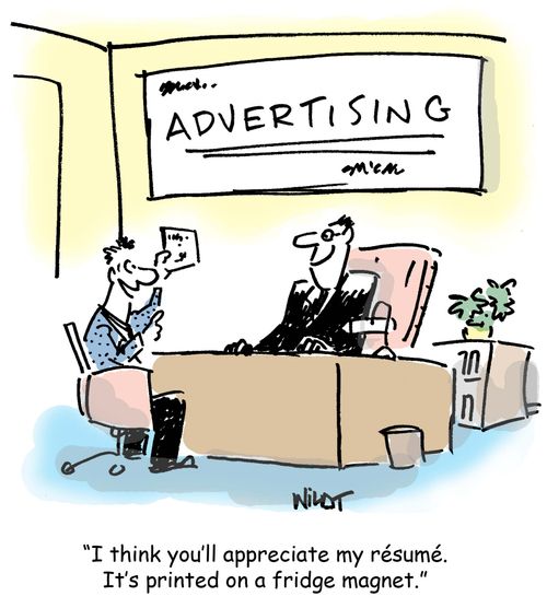 I think you'll appreciate my resume. It's printed on a fridge magnet.