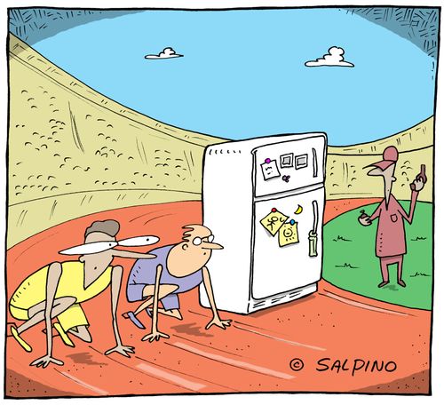 Refrigerator running.