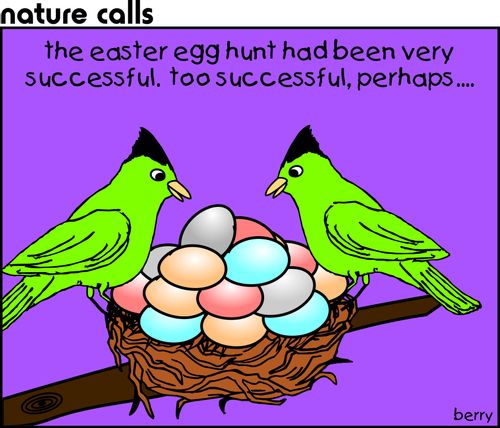 The Easter egg hunt had been very successful, too successful, perhaps...
