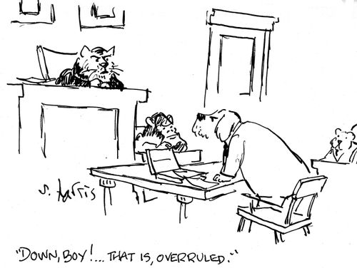 'Down, Boy!...that is, overruled.'