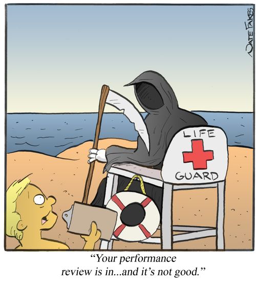 'Your performance review is in...and it's not good.'