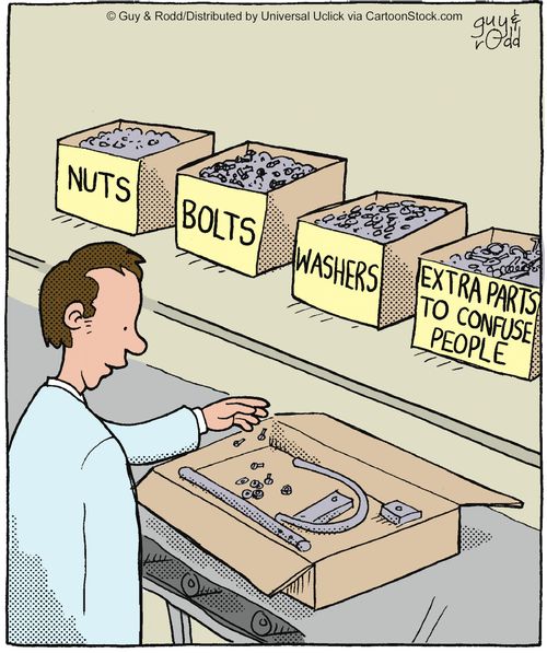 Extra parts to confuse people.