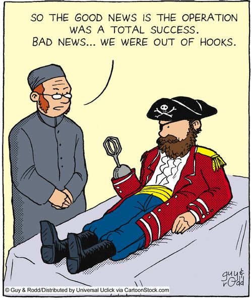 'So the good news is the operation was a total success. Bad news. . . we were out of hooks.'