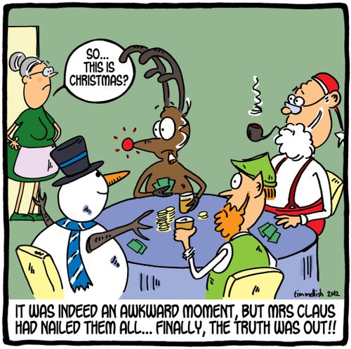 It was indeed an awkward moment, but Mrs Claus had nailed them all...finally, the truth was out!!