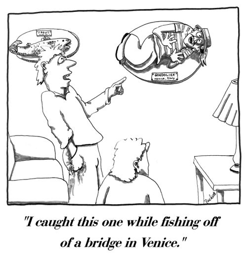  'I caught this one while fishing off of a bridge in Venice.'