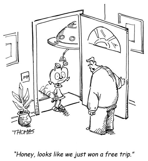 'Honey, looks like we just won a free trip.'