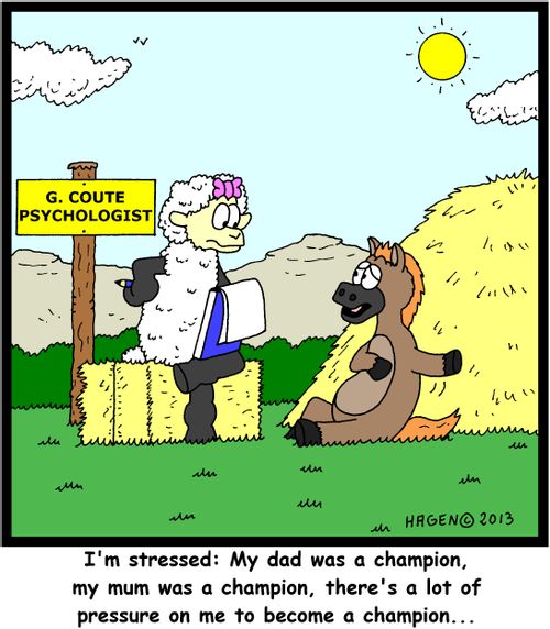'I'm stressed: My dad was a champion, my mum was a champion, there's a lot of pressure on me to become a champion...'