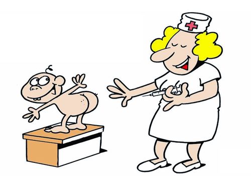 Nurse Vaccinating Cheeky Child
