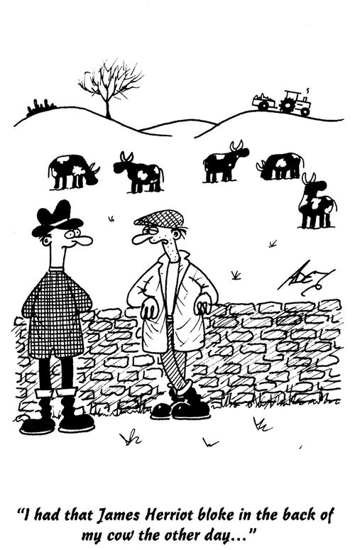 "I had that James Herriot bloke in the back of my cow the other day..."