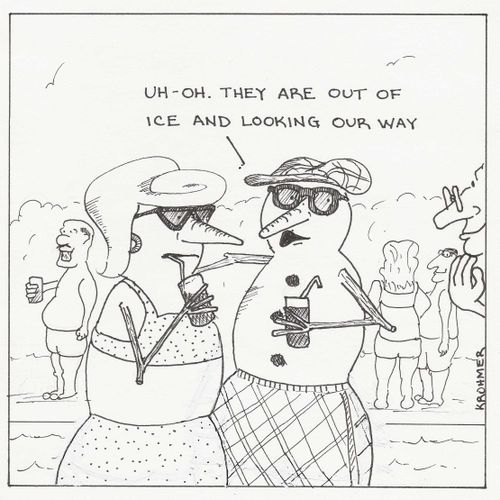 'Uh-oh. They are out of ice and looking our way.'