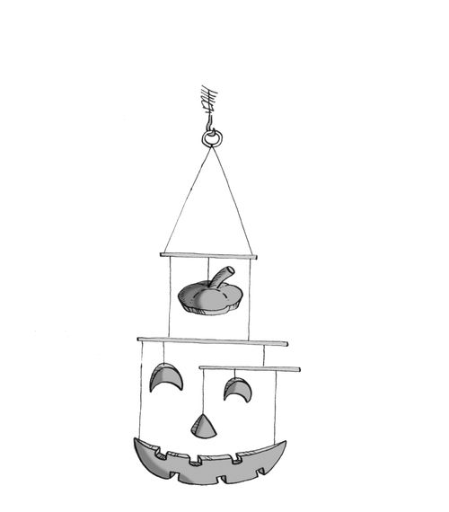 Jack-o-lantern mobile.