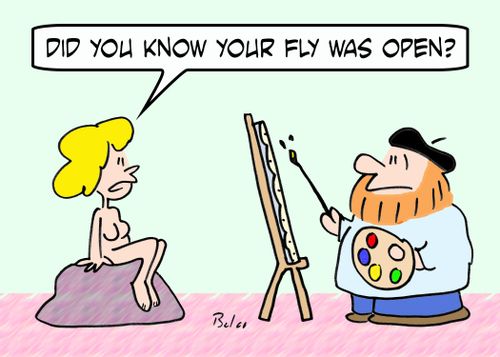 'Did you know your fly was open?'