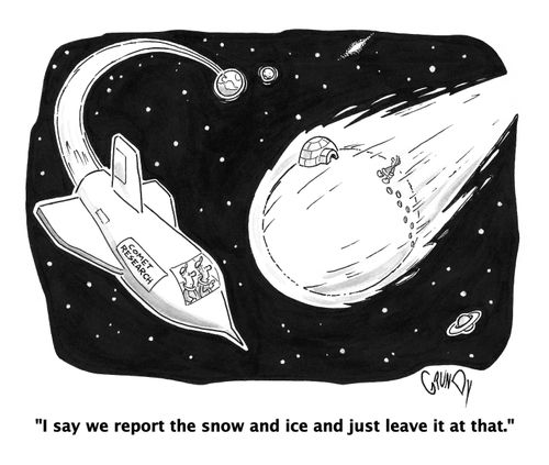 'I say we report the snow and ice and just leave it at that.' 