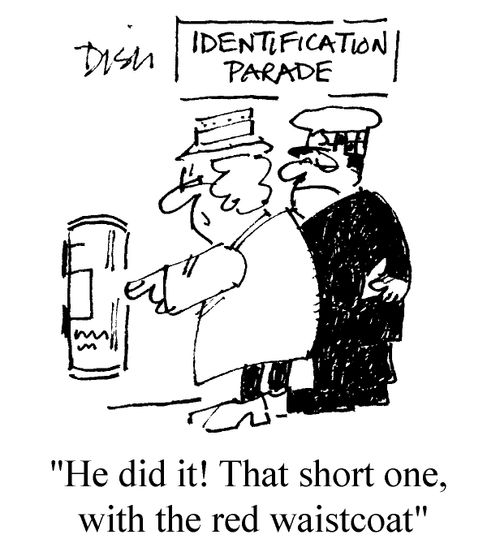 "He did it! That short one with the red waistcoat"