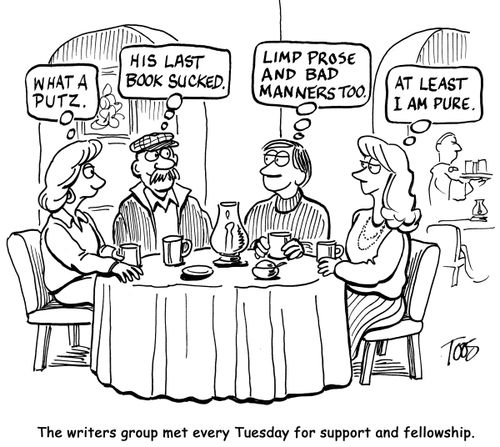 The writers group met every Tuesday for support and fellowship.