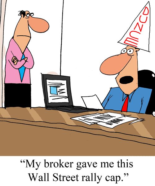 "My broker gave me this Wall Street rally cap."