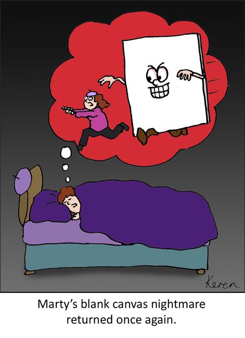 Marty's blank canvas nightmare returned once again.
