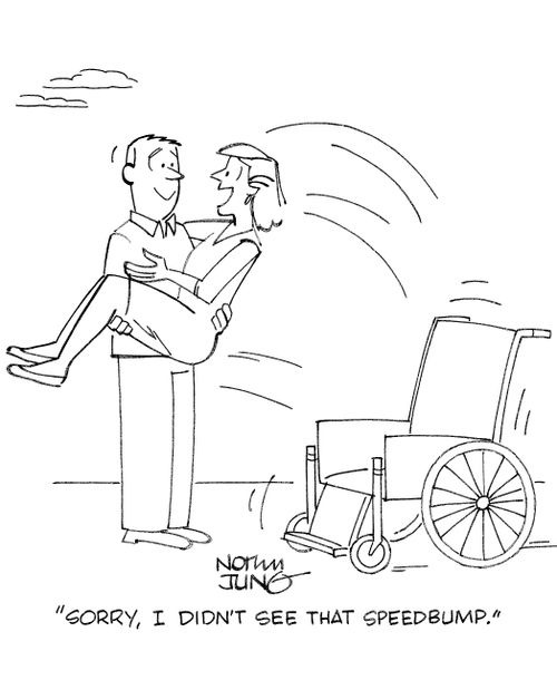 'Sorry, I didn't see that speedbump.'