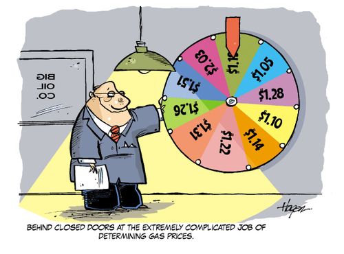 Behind closed doors at the extremely complicated job of determining gas prices.