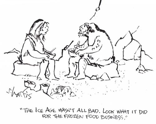 'The ice age wasn't all bad. Look what it did for the frozen food business.'