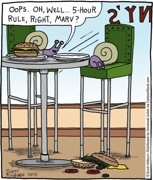 'Oops. Oh well...5-hour rule, right, Marv?'