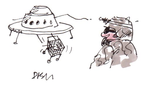 Extra terrestrial shopping trolley.