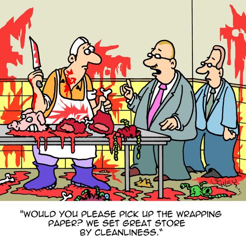 "Would you please pick up the wrapping paper? We set great store by cleanliness."