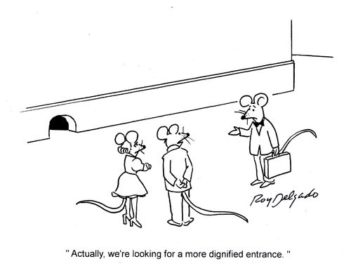 'Actually, we're looking for a more dignified entrance.'