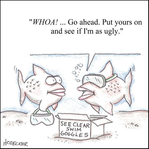'WHOA! Go ahead. Put yours on and see if I'm as ugly.'
