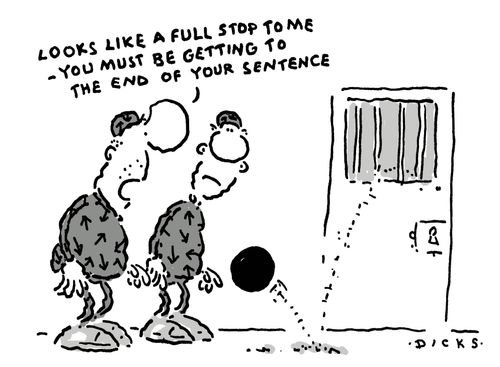 'Looks like a full stop to me - you must be getting to the end of your sentence.'
