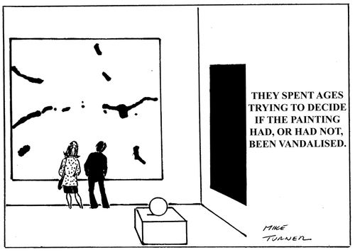They spent ages trying to decide if the painting had, or had not, been vandalised.