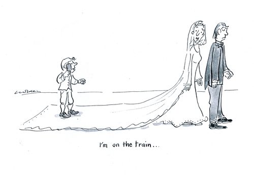 'I'm on the train.'