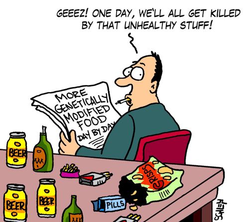 'Geeez! One day, we'll all get killed by that unhealthy stuff!'