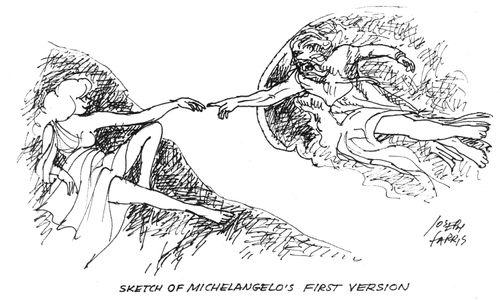 Sketch of Michelangelo's First Version.