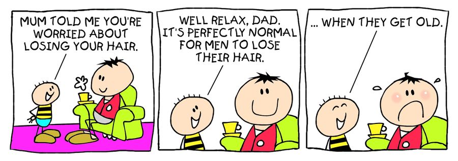 Billy strip: hair loss.