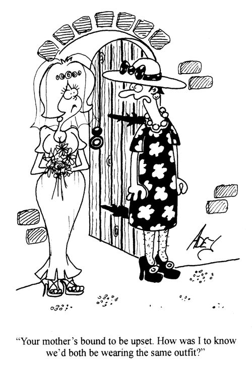'Your mother's bound to be upset. How was I to know we'd both be wearing the same outfit?'