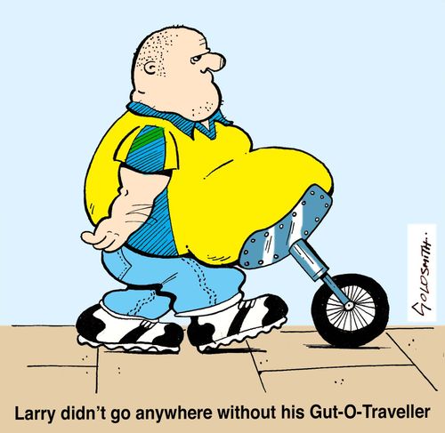 Larry didn't go anywhere without his Gut-O-Traveller.